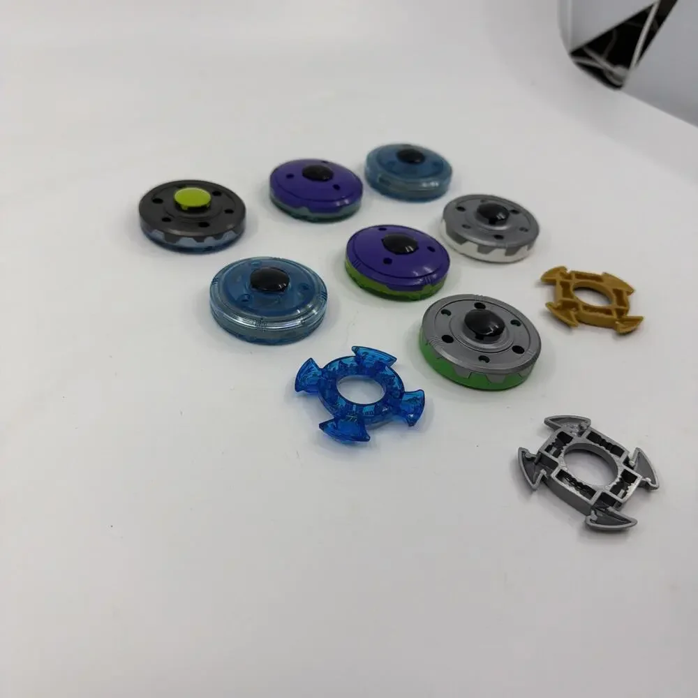 Lot of 7 LEGO Ninjago Spinners w/ 3 Character Toppers Spinjitzu Accessories